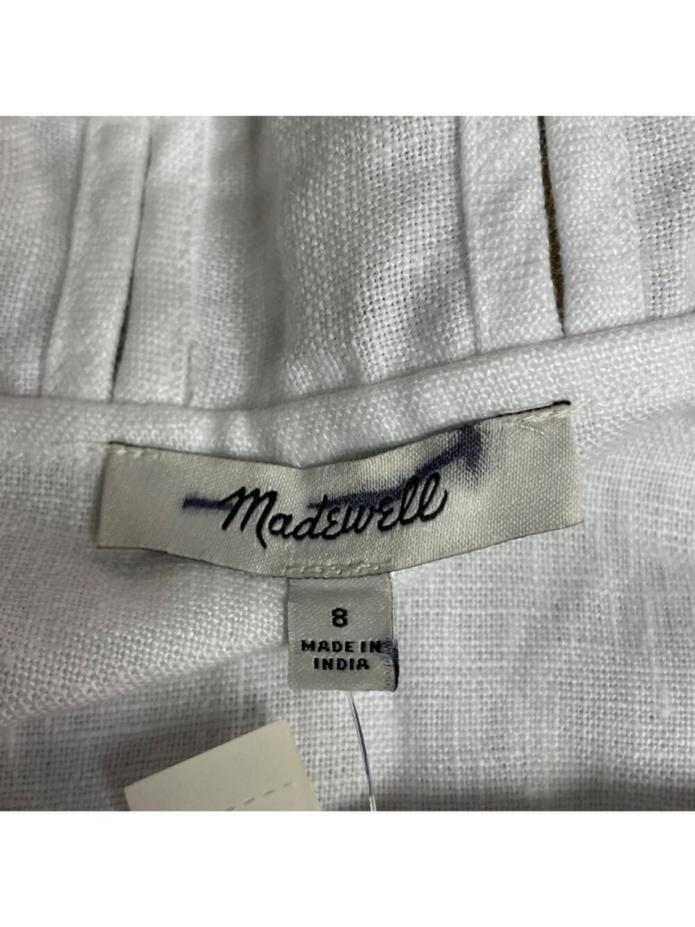 Madewell Embroidered Eyelet Square Neck Linen Tank Mini Dress White Sz 8 - Picture 10 of 11